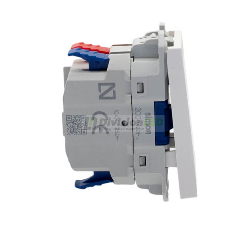 SIMON 20001201-090 Conmutador pulsante 10AX con módulo estrecho blanco SIMON 270