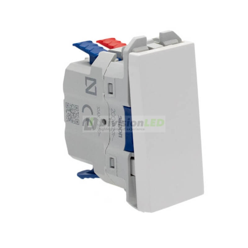 SIMON 20001201-090 Conmutador pulsante 10AX con módulo estrecho blanco SIMON 270