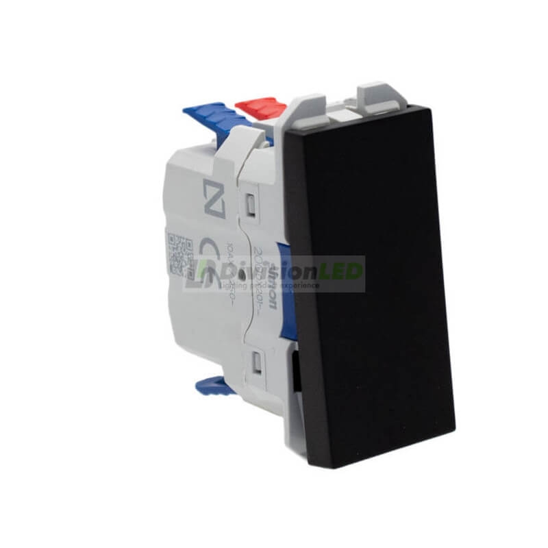 SIMON 20001201-098 Conmutador pulsante 10AX con módulo estrecho negro mate SIMON 270