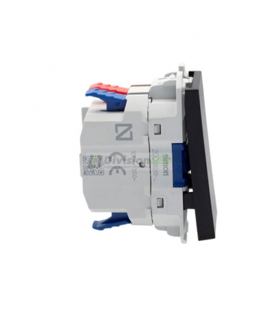 SIMON 20001201-098 Conmutador pulsante 10AX con módulo estrecho negro mate SIMON 270