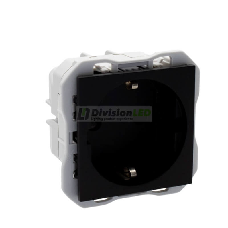 SIMON 20000472-098 Base de enchufe schuko con embornamiento rápido negro mate SIMON 270