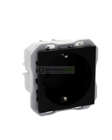 SIMON 20000472-098 Base de enchufe schuko con embornamiento rápido negro mate SIMON 270