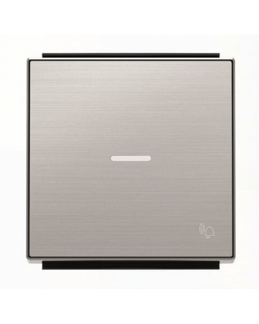 NIESSEN SKY 8504.3 AI Tecla pulsador con visor y símbolo timbre acero inoxidable antihuella