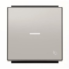 NIESSEN SKY 8504.3 PL Tecla pulsador con visor y símbolo timbre plata