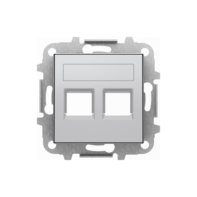 NIESSEN SKY 8518.2 PL Tapa 2 conectores con persiana SKY plata