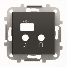 NIESSEN SKY 8568.3 NS Tapa módulo entradas/salidas+USB Sky negro soft