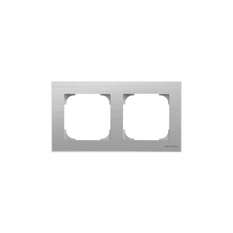 NIESSEN SKY 8572 AI Marco de 2 elementos acero inoxidable antihuella