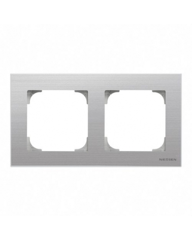 NIESSEN SKY 8572 AI Marco de 2 elementos acero inoxidable antihuella