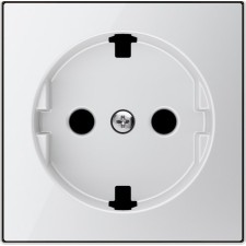 NIESSEN SKY 8588 CB Tapa base enchufe Schuko TT lateral cristal blanco