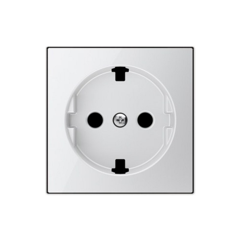 NIESSEN SKY 8588.9 CB Tapa base enchufe Schuko plano cristal blanco