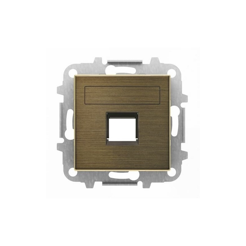 NIESSEN SKY 8518.1 OE Tapa 1 conector con persiana de la serie SKY color oro envejecido