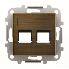 NIESSEN SKY 8518.2 OE Tapa 2 conectores con persiana de la serie SKY color oro envejecido