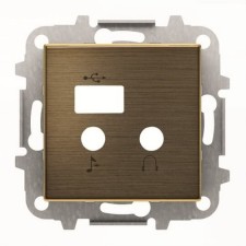 NIESSEN SKY 8568.3 OE Tapa módulo entradas / salidas y USB de la serie SKY color oro envejecido