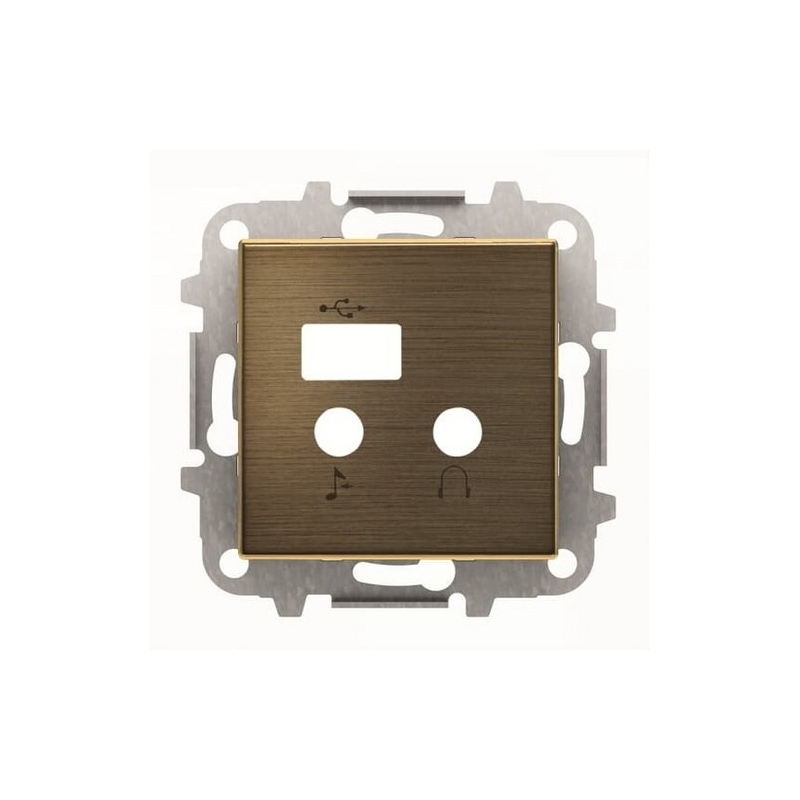 NIESSEN SKY 8568.3 OE Tapa módulo entradas / salidas y USB de la serie SKY color oro envejecido