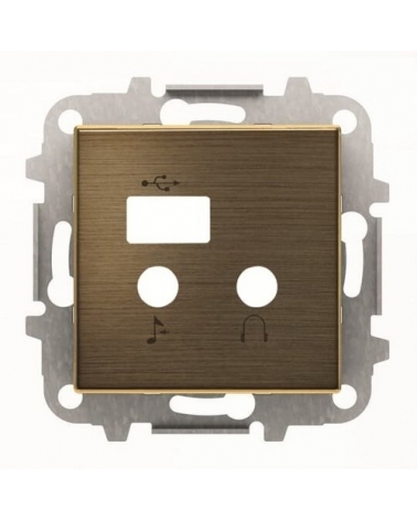 NIESSEN SKY 8568.3 OE Tapa módulo entradas / salidas y USB de la serie SKY color oro envejecido