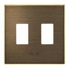 NIESSEN SKY 8585.3 OE Tapa cargador USB doble oro envejecido