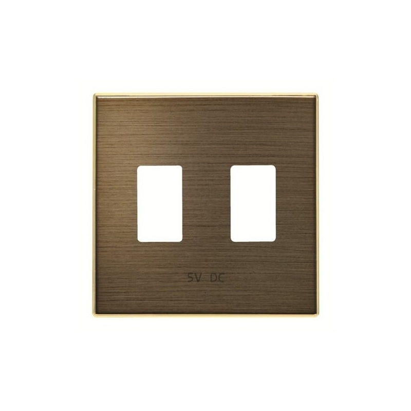 NIESSEN SKY 8585.3 OE Tapa cargador USB doble oro envejecido