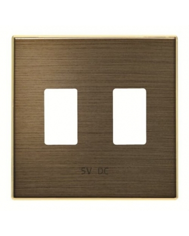 NIESSEN SKY 8585.3 OE Tapa cargador USB doble oro envejecido