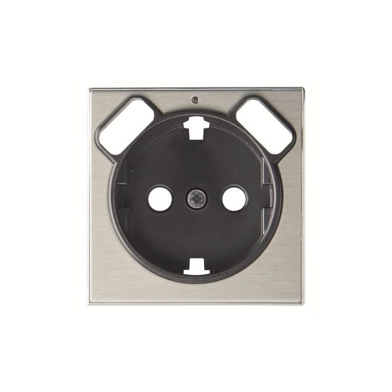 NIESSEN SKY 8588.3 AI Tapa base Schuko + doble cargador USB acero inoxidable antihuella