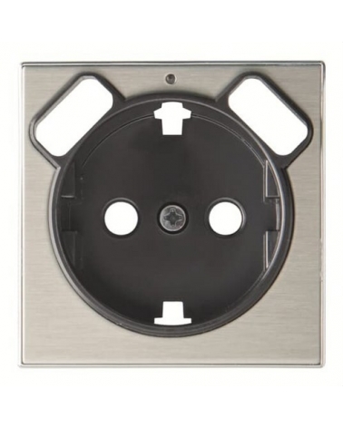 NIESSEN SKY 8588.3 AI Tapa base Schuko + doble cargador USB acero inoxidable antihuella