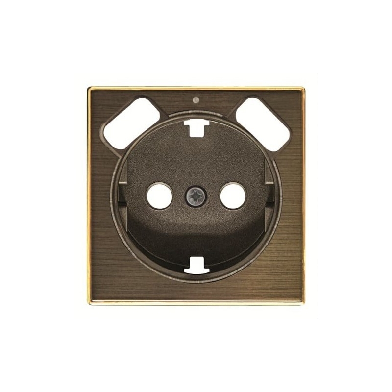 NIESSEN SKY 8588.3 OE Tapa base Schuko + doble cargador USB oro envejecido