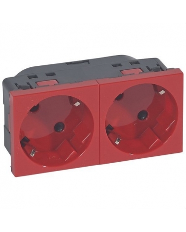 LEGRAND 077272 Toma 2x2P + TT lateral rojo LEGRAND MOSAIC