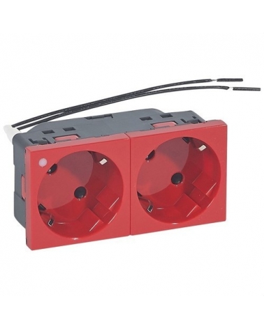 LEGRAND 077291 Toma 2x2P + TT lateral con Indicador rojo LEGRAND MOSAIC