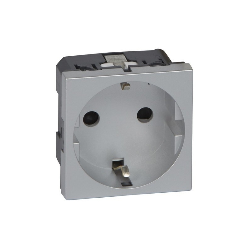 LEGRAND 079213 Toma 2P + TT lateral aluminio LEGRAND MOSAIC