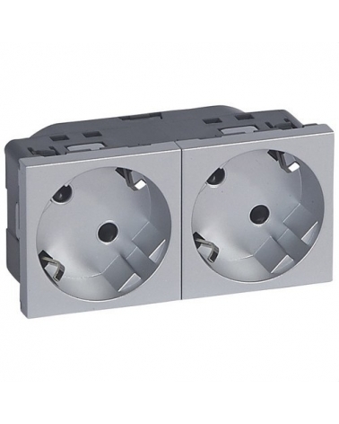 LEGRAND 079282 Toma 2x2P + TT lateral aluminio LEGRAND MOSAIC