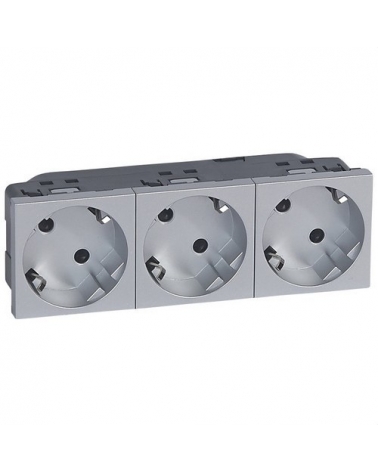 LEGRAND 079283 Toma 3x2P + TT lateral aluminio LEGRAND MOSAIC