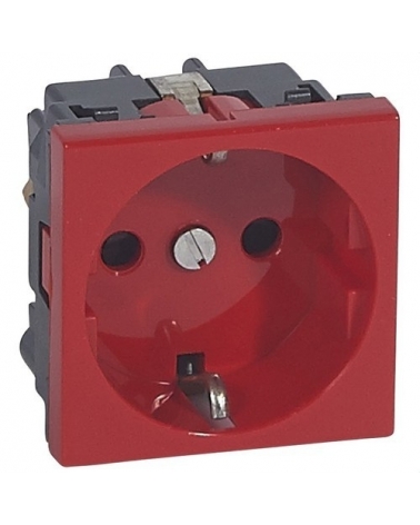 LEGRAND 077220 Toma 2P + TT SCHUKO 2 módulos rojo LEGRAND MOSAIC