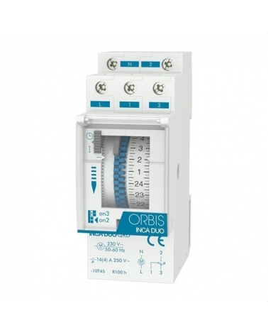 ORBIS OB330232 Interruptor horario modular INCA DUO QRD 230V