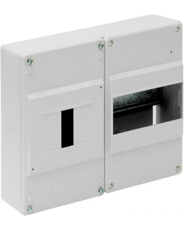 SOLERA 691 Caja distribución superficie 6 elementos+4 precintables 235x188x55mm marfil