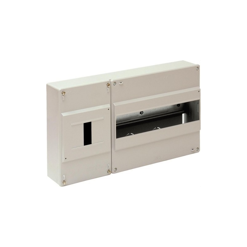 SOLERA 698 Caja distribución superficie 12 elementos+4 precintables 348x188x55mm marfil