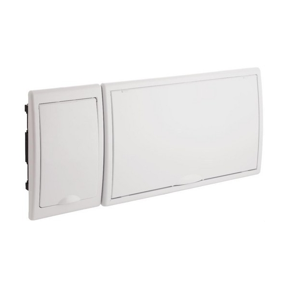 SOLERA 8880 Caja de distribución de empotrar de 18 elementos + 4 precintables 533x226x72mm marco y puerta blancos