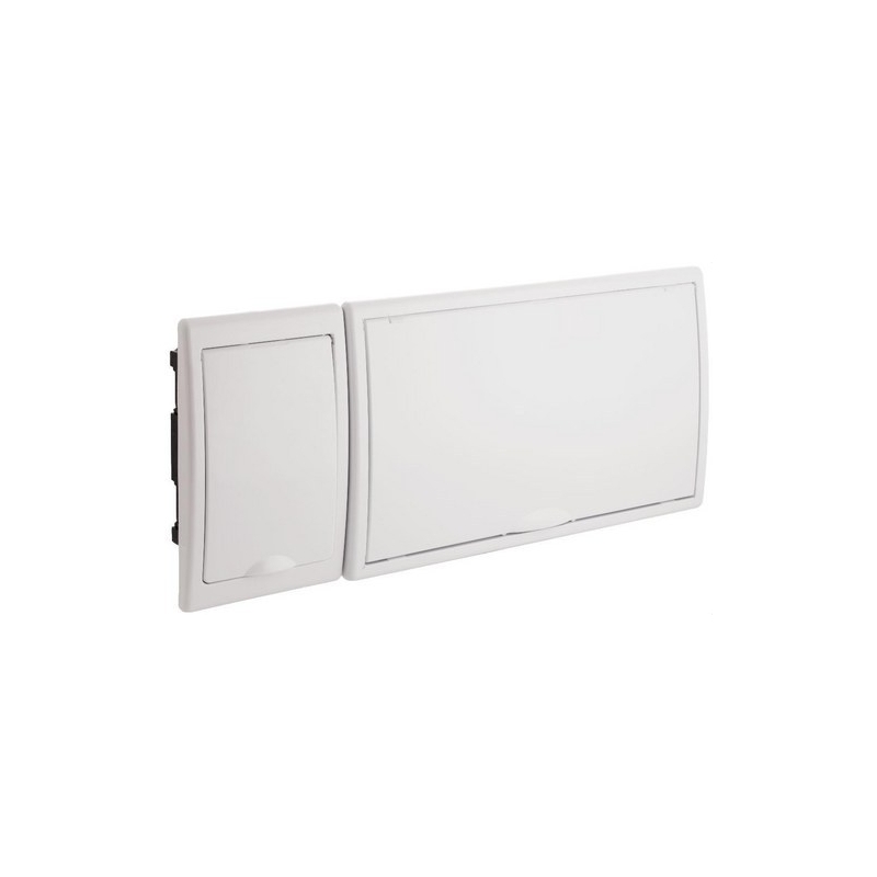 SOLERA 8880 Caja de distribución de empotrar de 18 elementos + 4 precintables 533x226x72mm marco y puerta blancos