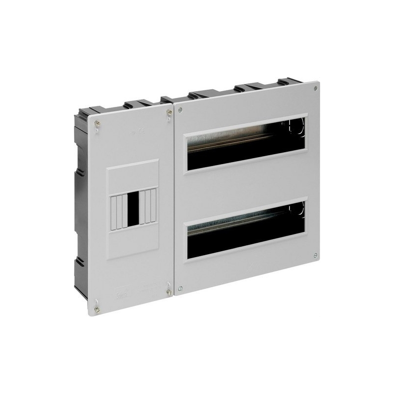 SOLERA 5203B Caja ICP+distribución hasta 24 elementos caño negro toma blanca