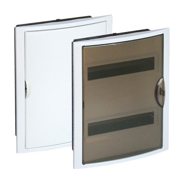 SOLERA 5250PF Caja de distribución de empotrar de 28 elementos 320x420x75mm marco blanco y puerta fumé