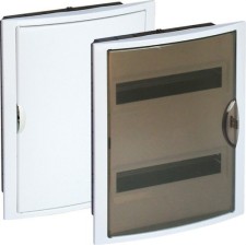 SOLERA 5250PF Caja de distribución de empotrar de 28 elementos 320x420x75mm marco blanco y puerta fumé