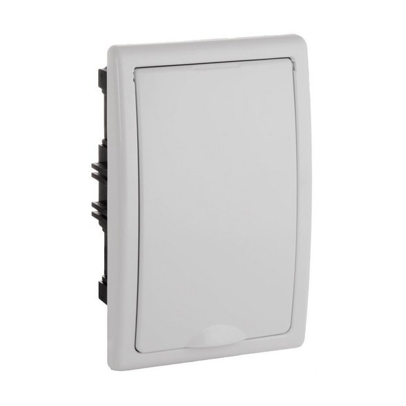SOLERA 8695C Caja de distribución de empotrar de 4 elementos 125x195x72mm precintable marco y puerta blancos