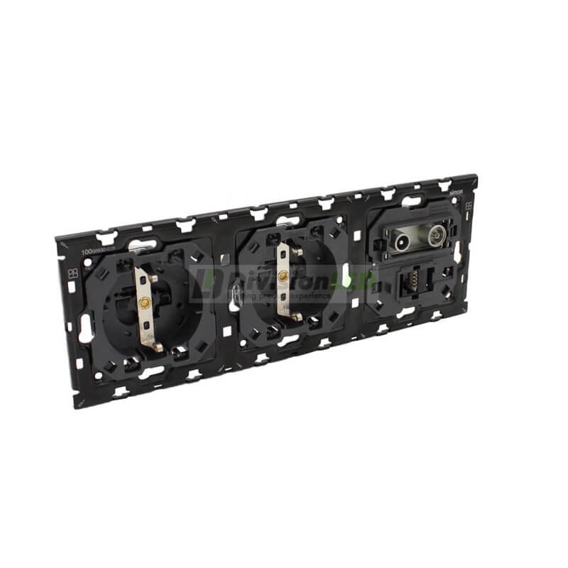 SIMON 10010303-039 Kit back con 3 elementos+2 bases+televisión+RJ45 SIMON 100