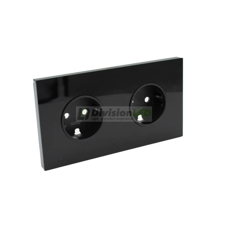 SIMON 10020202-138 Kit frontal con 2 elementos+2 bases negro brillante SIMON 100