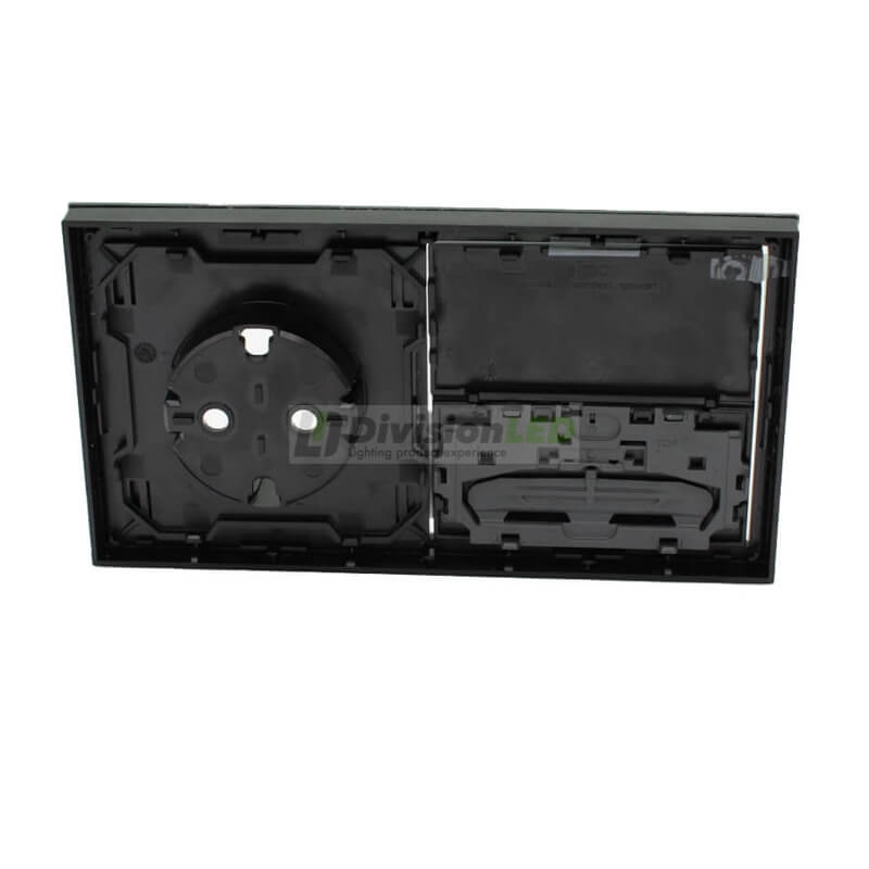 SIMON 10020203-138 Kit frontal con 2 elementos+base+tecla negro brillante SIMON 100