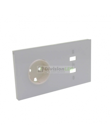 SIMON 10020205-130 Kit frontal con 2 elementos+base+cargador 2xUSB blanco brillante SIMON 100