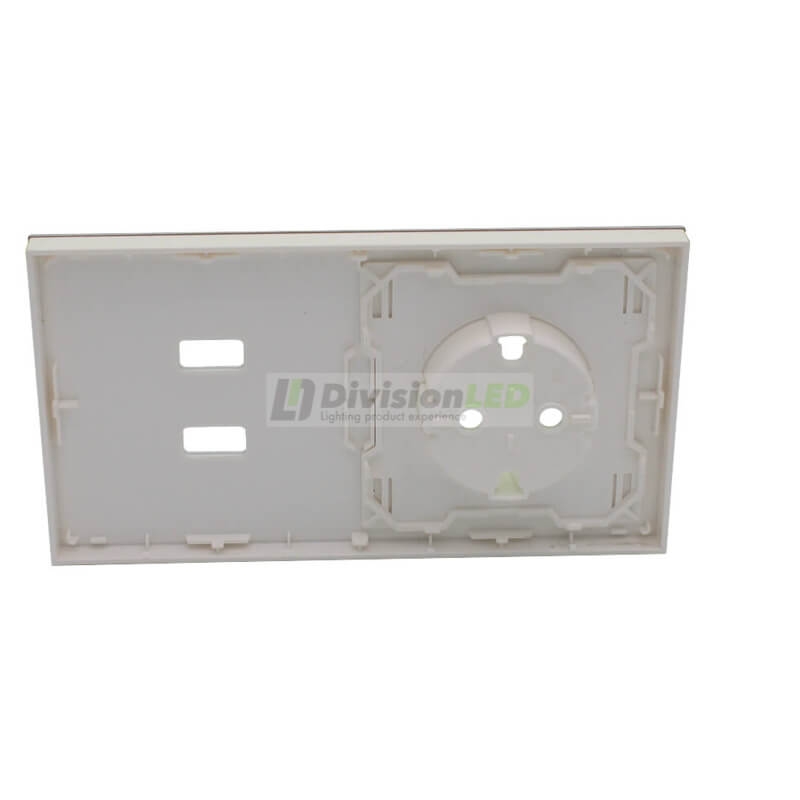 SIMON 10020205-130 Kit frontal con 2 elementos+base+cargador 2xUSB blanco brillante SIMON 100