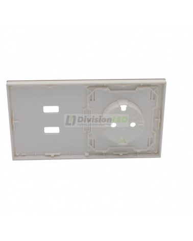 SIMON 10020205-130 Kit frontal con 2 elementos+base+cargador 2xUSB blanco brillante SIMON 100