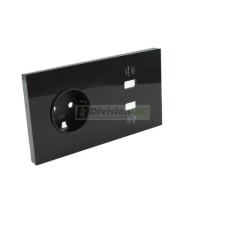 SIMON 10020205-138 Kit frontal con 2 elementos+base+cargador 2xUSB negro brillante SIMON 100