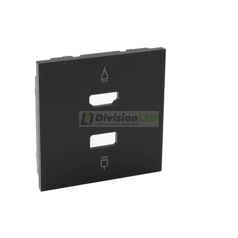 SIMON 10001095-138 Tapa para conector HDMI/USB negro brillante SIMON 100