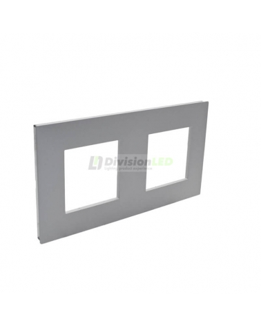 LEGRAND 741032 Placa con 2 elementos aluminio LEGRAND VALENA NEXT