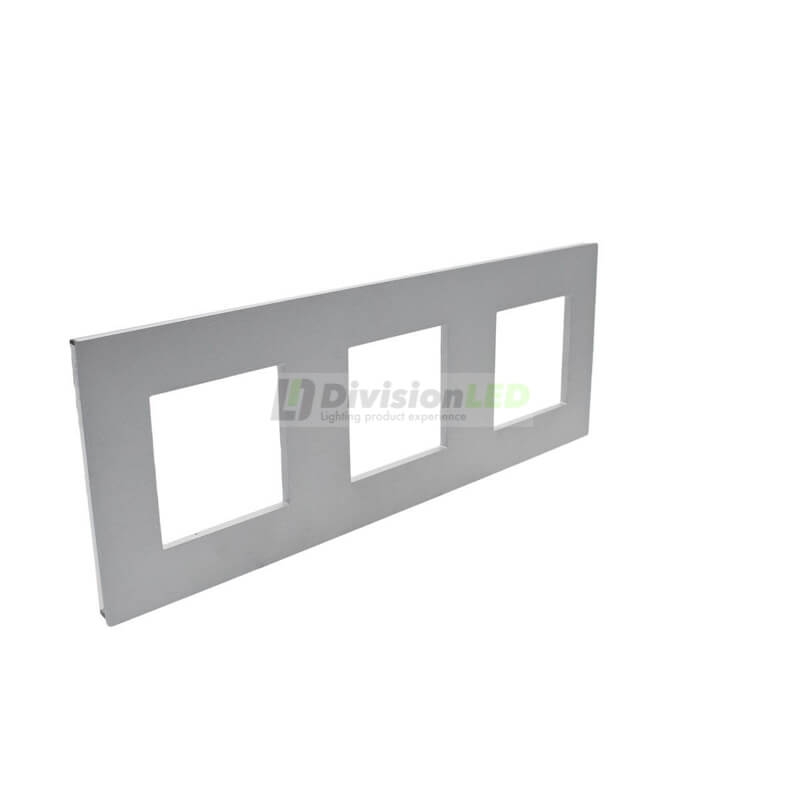 LEGRAND 741033 Placa con 3 elementos aluminio LEGRAND VALENA NEXT